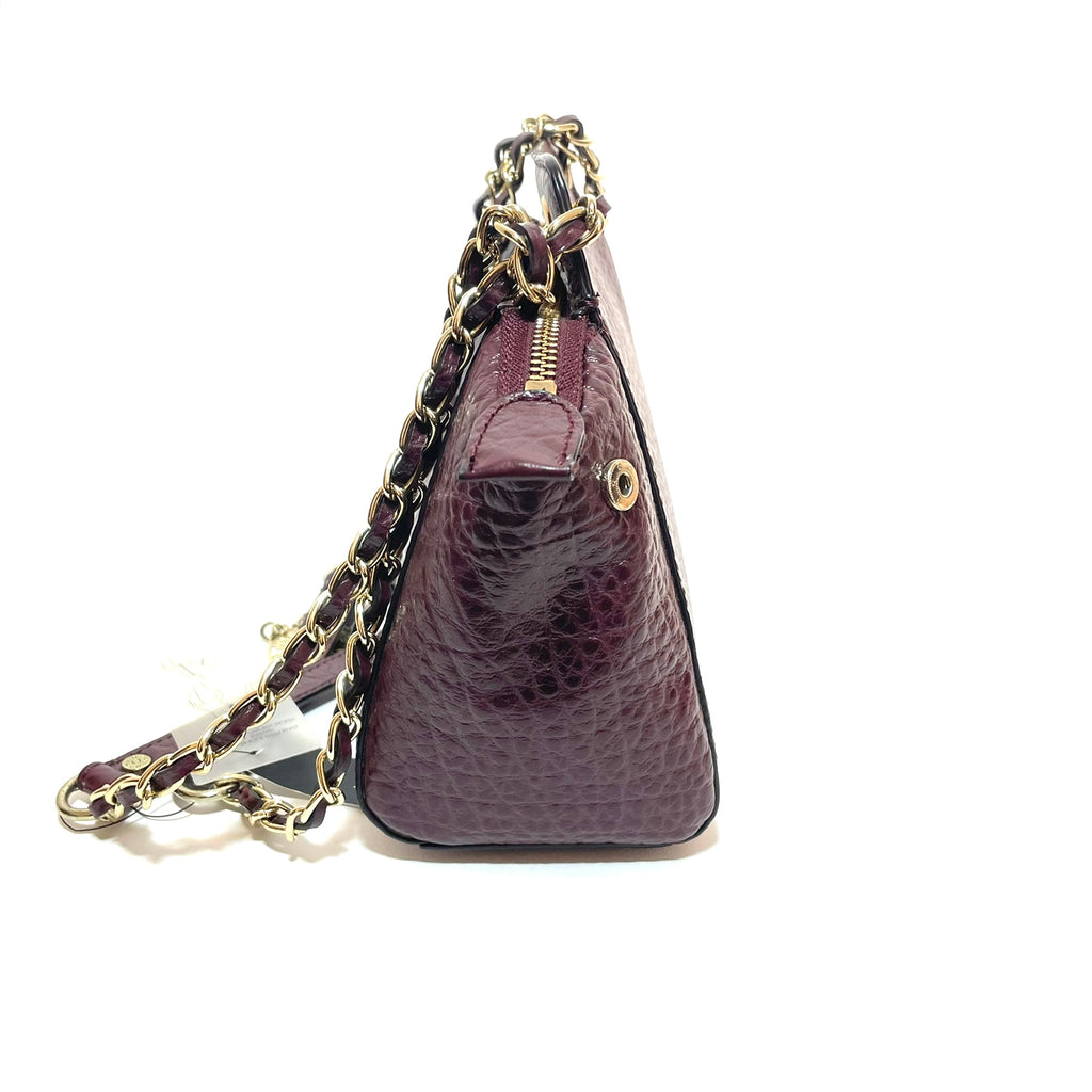 DKNY Oxblood Pebbled Leather Shoulder Bag | Brand New |