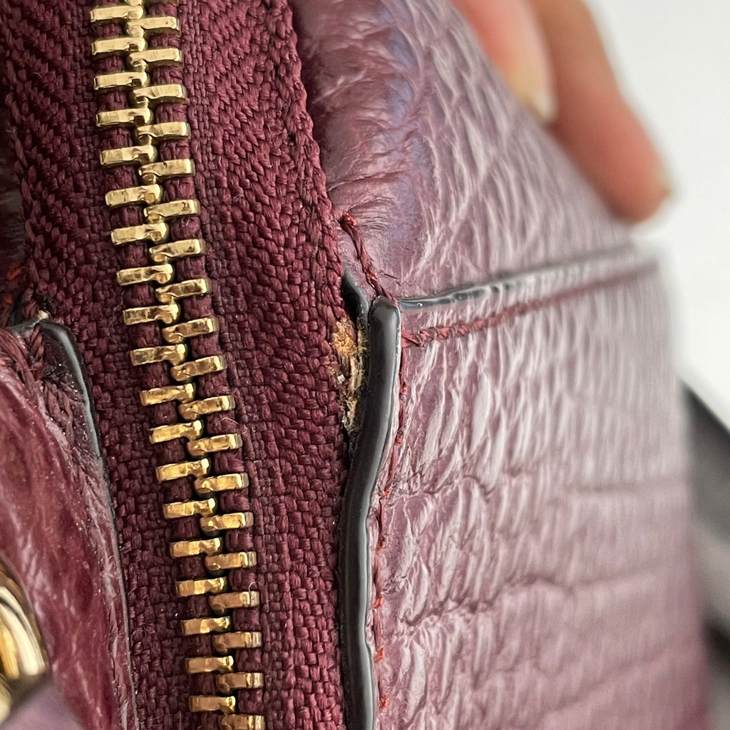 DKNY Oxblood Pebbled Leather Shoulder Bag | Brand New | | Secret Stash