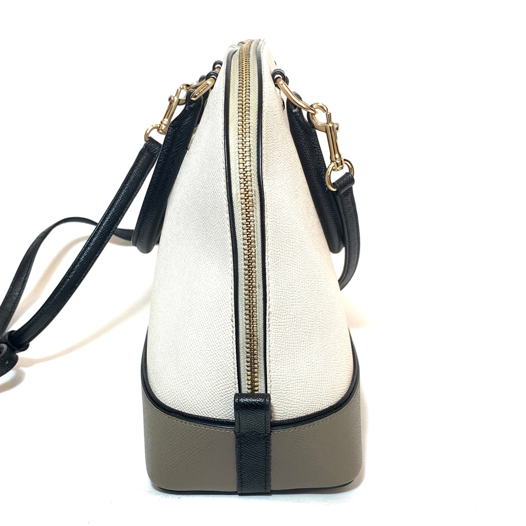 Coach Tri-colour Cream Leather Dome Satchel | Pre Loved |