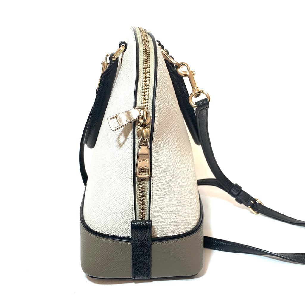 Coach Tri-colour Cream Leather Dome Satchel | Pre Loved |