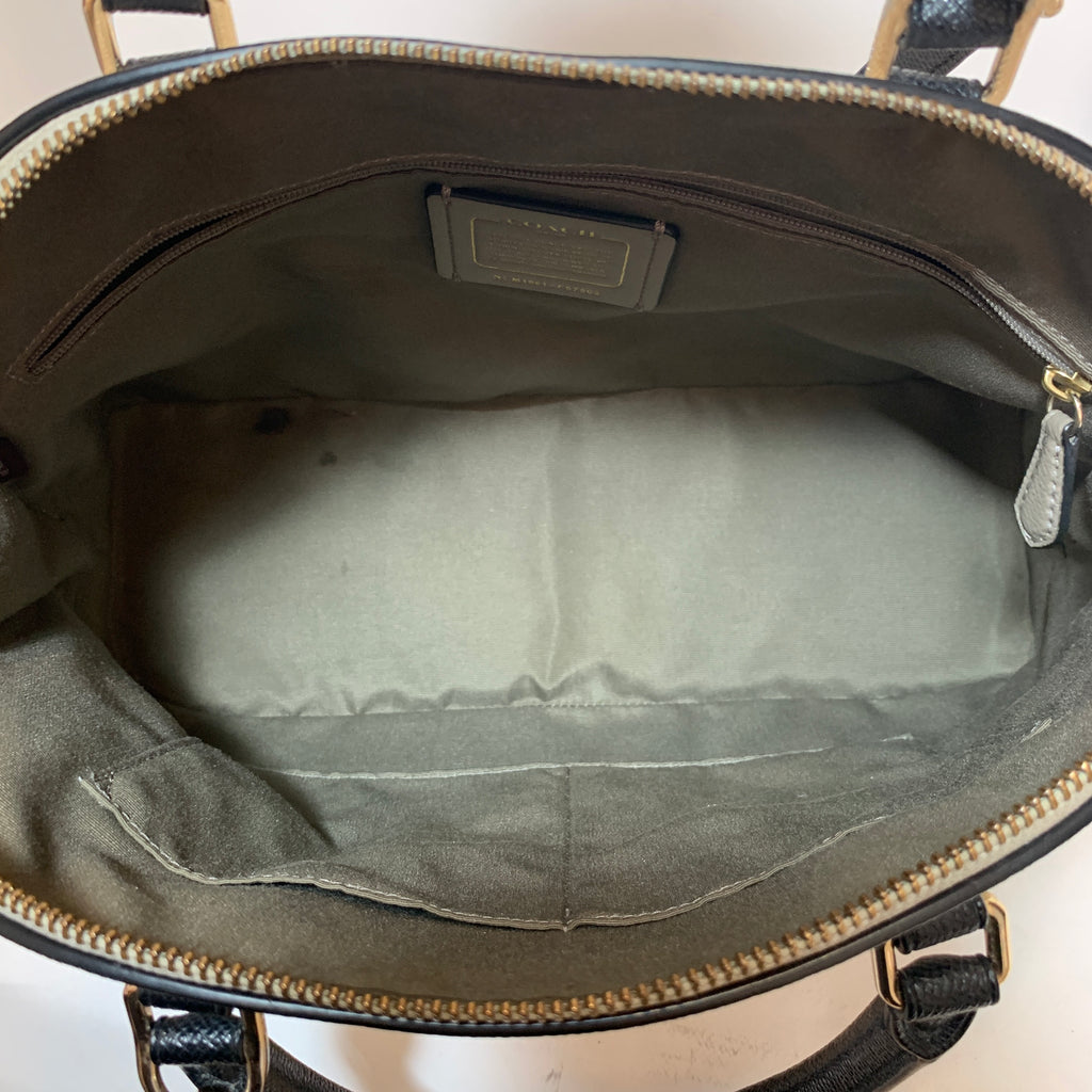Coach Tri-colour Cream Leather Dome Satchel | Pre Loved |