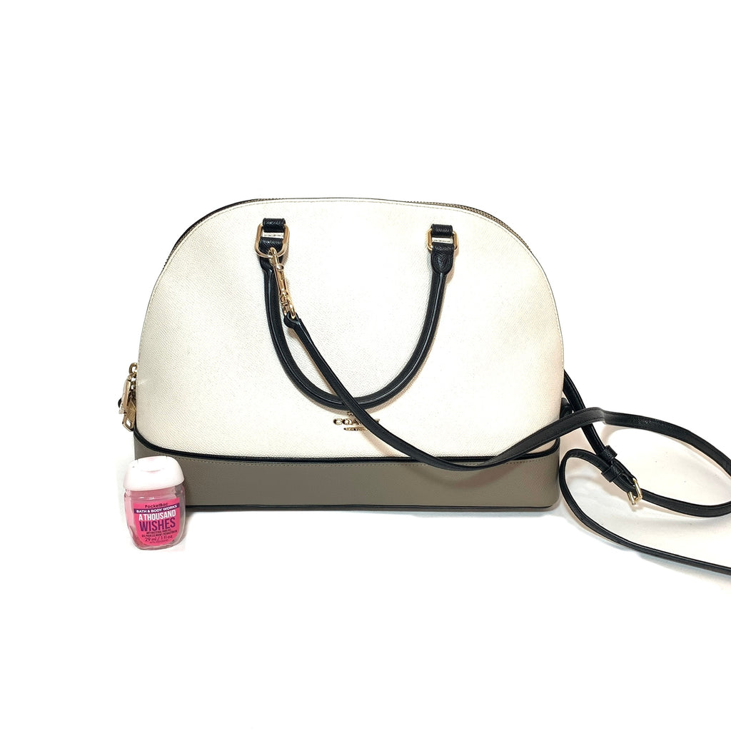 Coach Tri-colour Cream Leather Dome Satchel | Pre Loved |