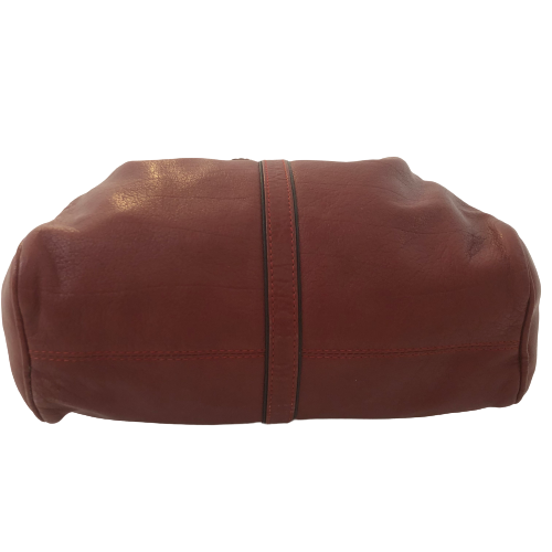 Jafferjees Maroon Leather Hobo Shoulder Bag | Pre Loved |