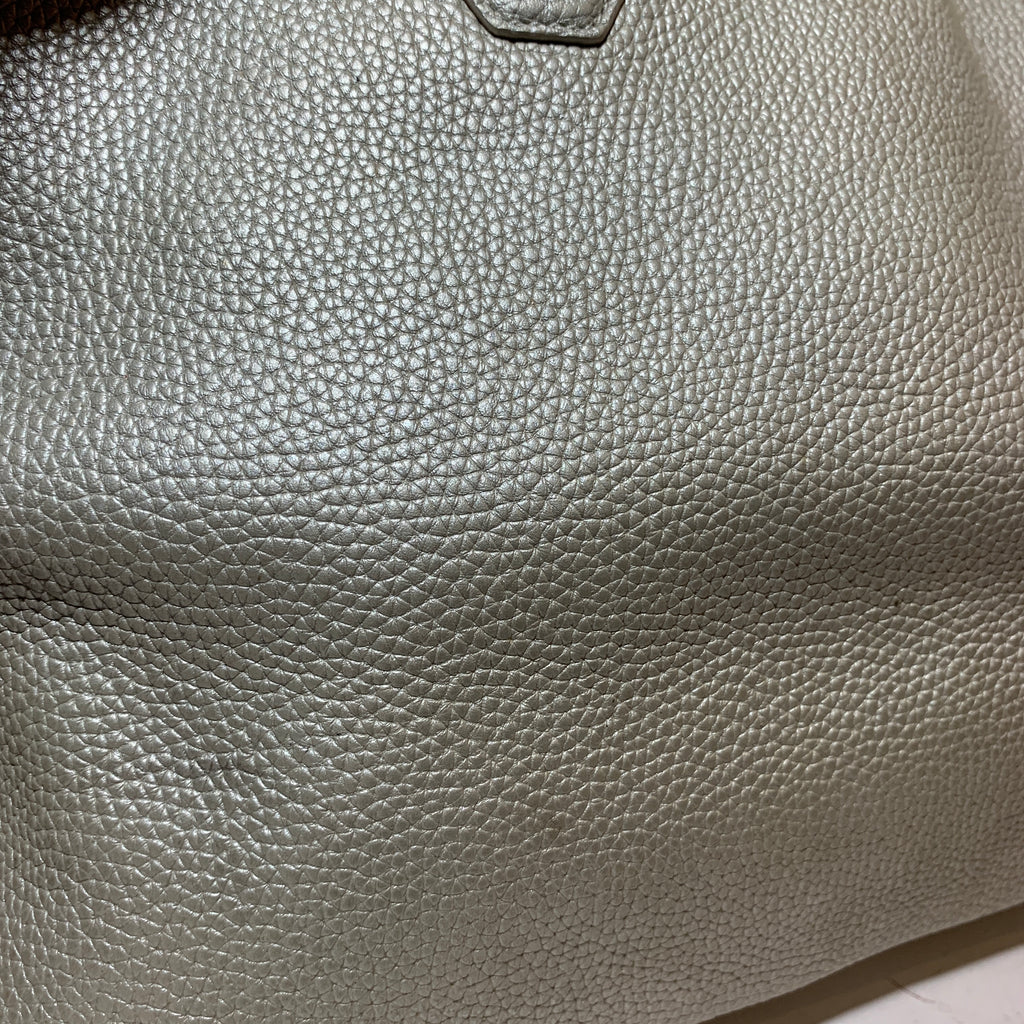 Tory Burch Silver Pebbled Leather 'Perry' Tote | Pre Loved |
