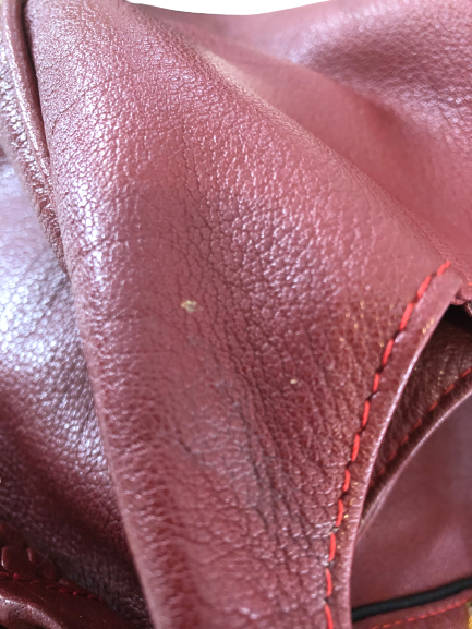 Jafferjees Maroon Leather Hobo Shoulder Bag | Pre Loved |