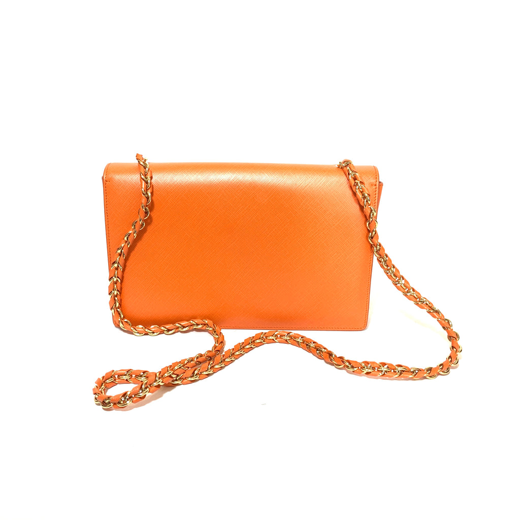Salvatore Ferragamo Orange Vara Bow Leather Shoulder Bag | Pre Loved |