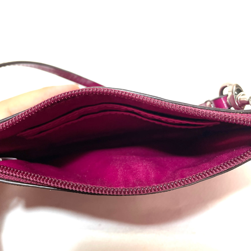 Coach Purple Logo Print Mini Wristlet | Gently Used |