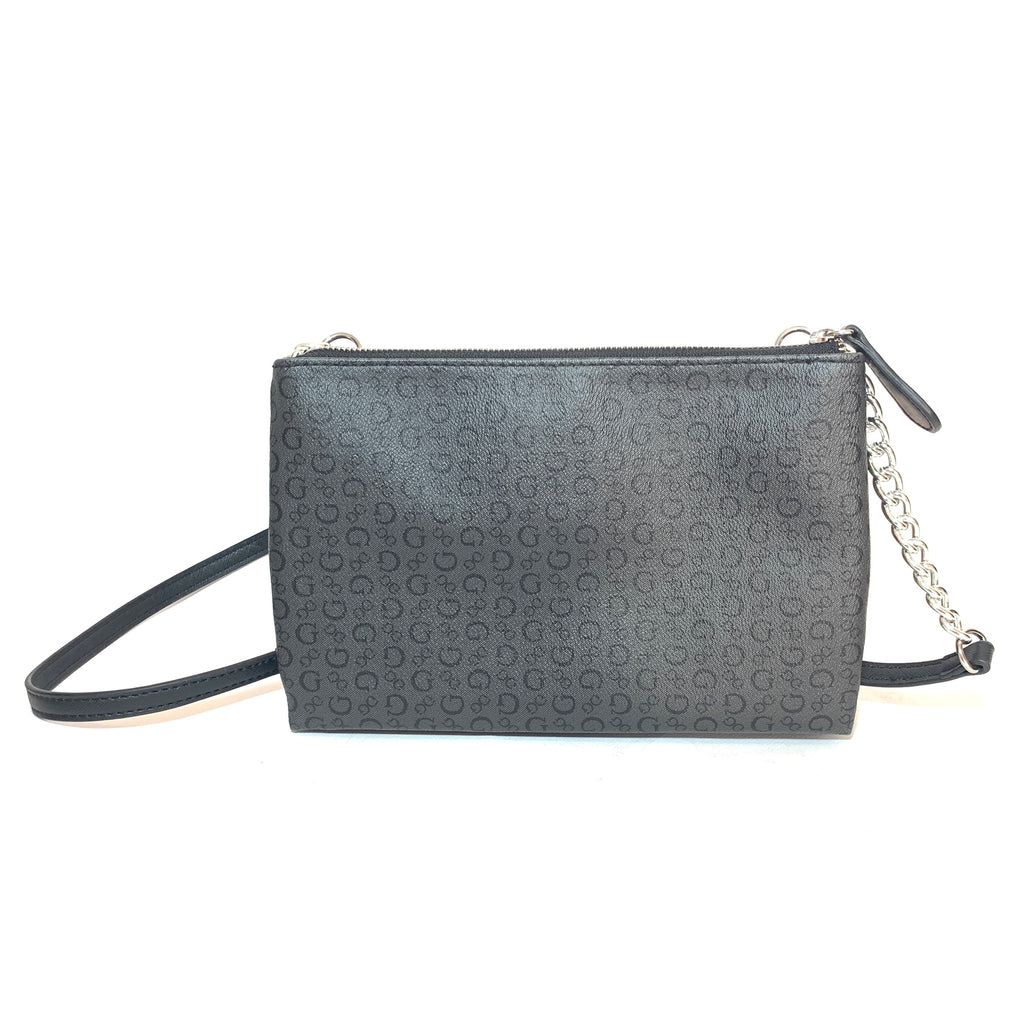 Guess Grey & Black Monogram Crossbody Bag | Gently Used |