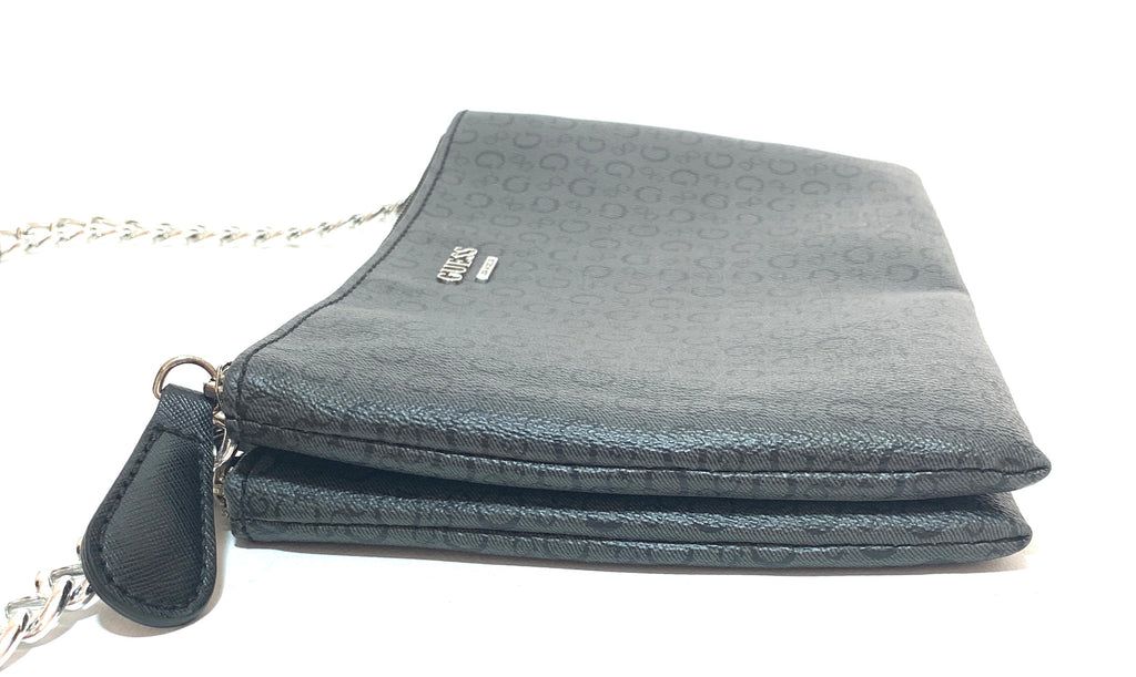 Guess Grey & Black Monogram Crossbody Bag | Gently Used |