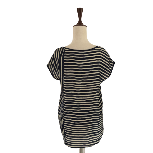 ZARA Blue & White Striped Front Pocket Top | Gently Used |