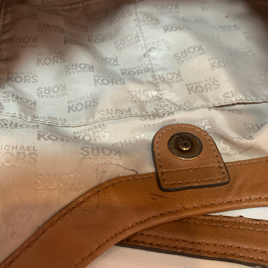 Michael Kors Tan Leather Gold Chain Shoulder Bag | Pre Loved |