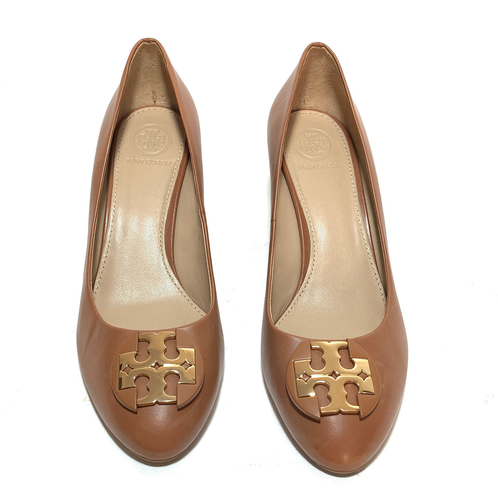 Tory Burch Tan Leather 'Luna' Wedges | Gently Used |