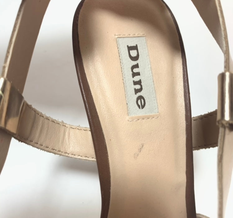 DUNE FLOYD Tan & Gold Strappy Heels | Pre Loved |