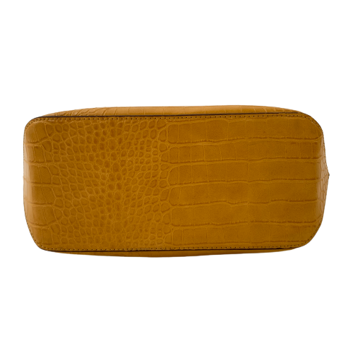Anne Klein Mustard Croc-print Shoulder Bag | Brand New |