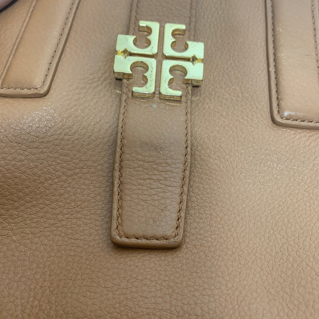 Tory Burch Meyer Tan Pebbled Leather Tote | Pre Loved |