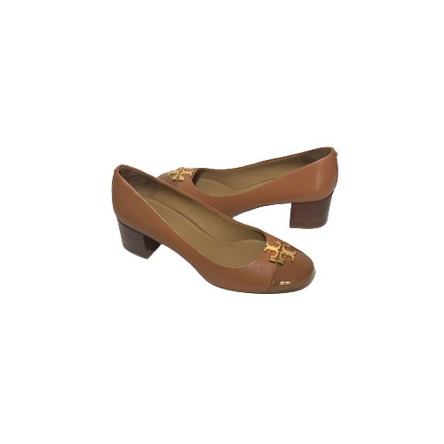 Tory Burch 'Everly' Tan Cap-Toe Leather Pumps | Like New |