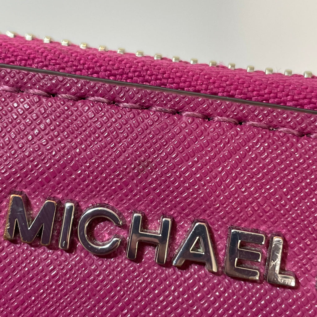 Michael Kors Purple Leather Ziparound Wristlet | Gently Used |