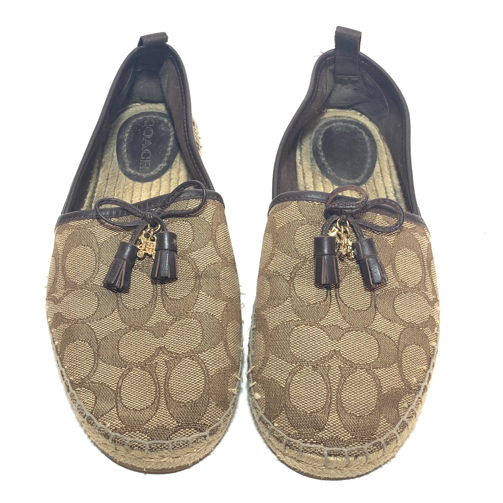 Coach Beige Monogram Canvas Espadrilles | Gently Used |