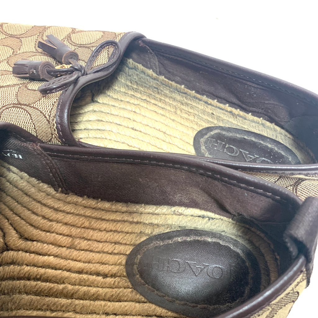 Coach Beige Monogram Canvas Espadrilles | Gently Used |
