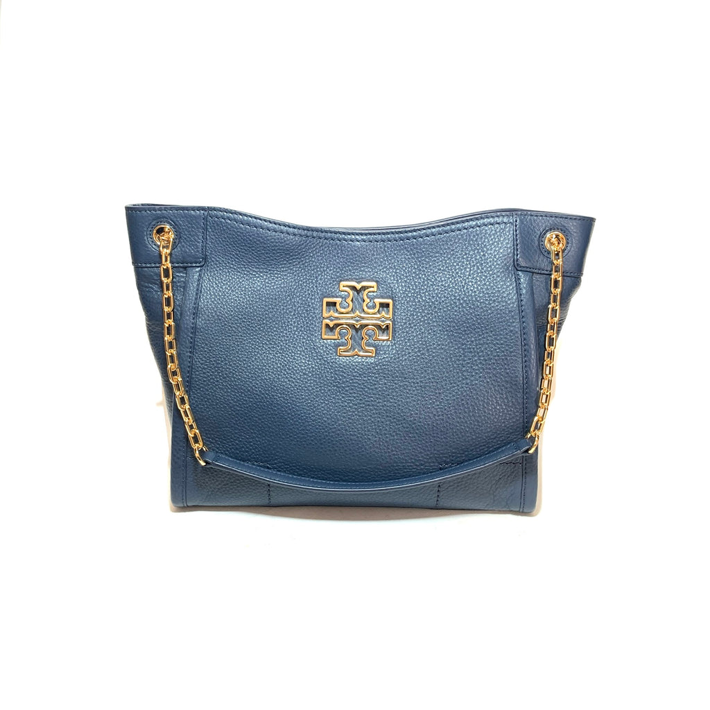 Tory Burch Navy Leather 'Britten' Shoulder Bag | Like New |