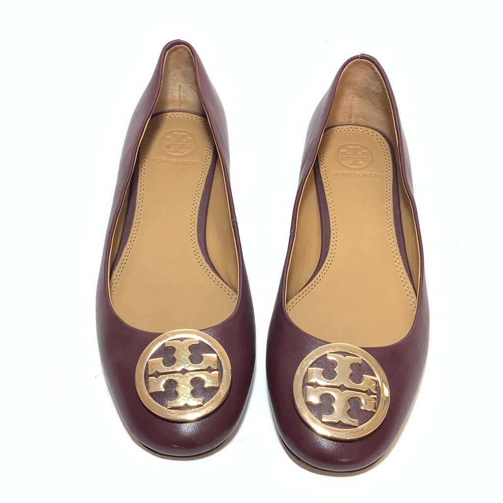 Tory Burch 'Benton 2' Burgundy Leather Pumps | Gently Used |
