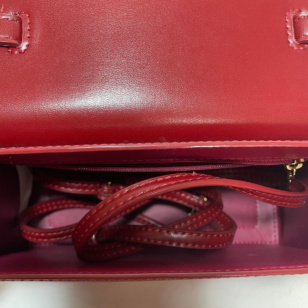 Charles & Keith Rust-Red Chain Small Satchel | Gently Used |