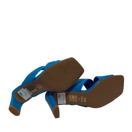 DUNE Magnet Blue Leather Knot Mules | Brand New |