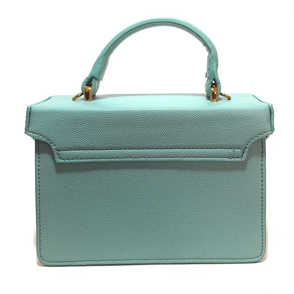 Charles & Keith Light Blue Small Box Satchel | Pre Loved |