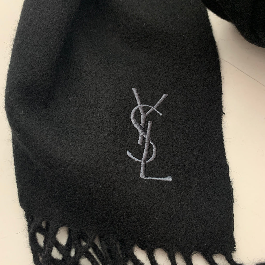 Saint Laurent Black Wool Unisex Scarf | Gently Used |