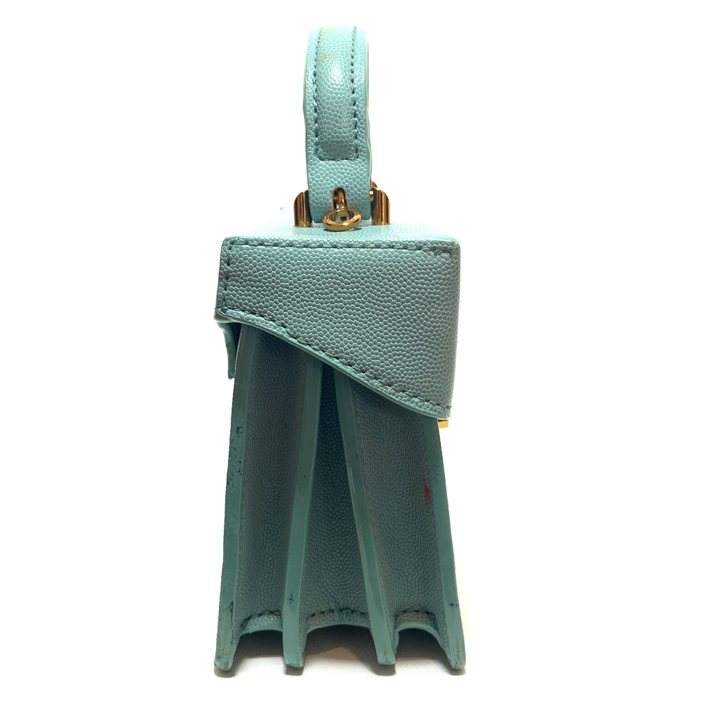 Charles & Keith Light Blue Small Box Satchel | Pre Loved |