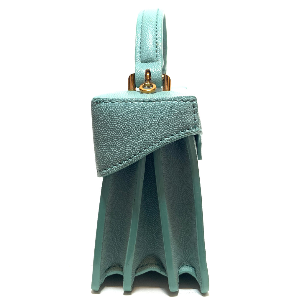 Charles & Keith Light Blue Small Box Satchel | Pre Loved |