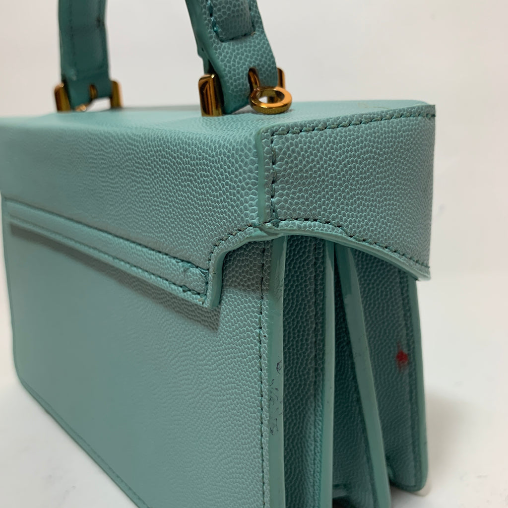 Charles & Keith Light Blue Small Box Satchel | Pre Loved |