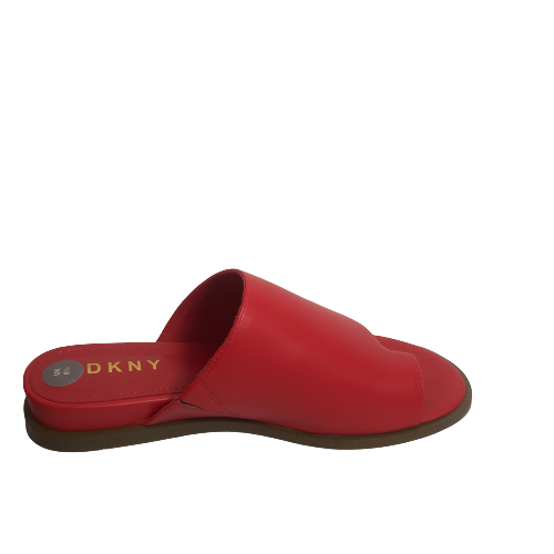 DKNY Red Slip-on Leather Sandals | Like New |