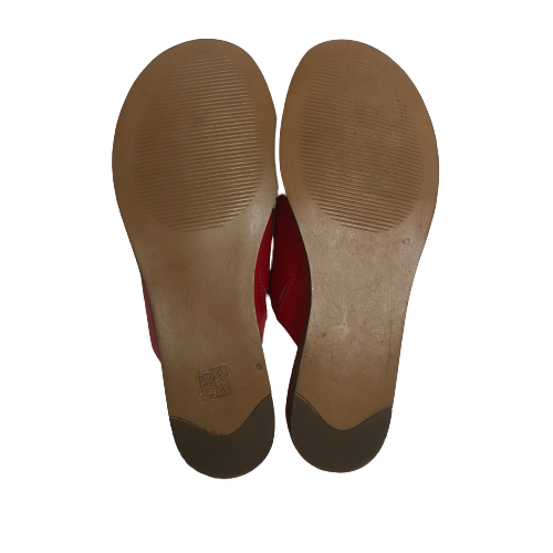 DKNY Red Slip-on Leather Sandals | Like New |
