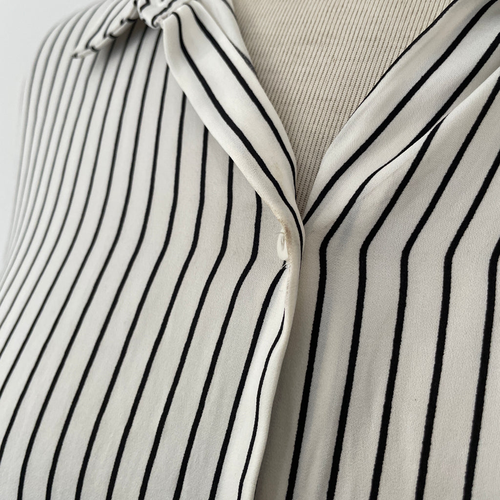 ZARA Black & White Striped Collared Shirt | Pre Loved |