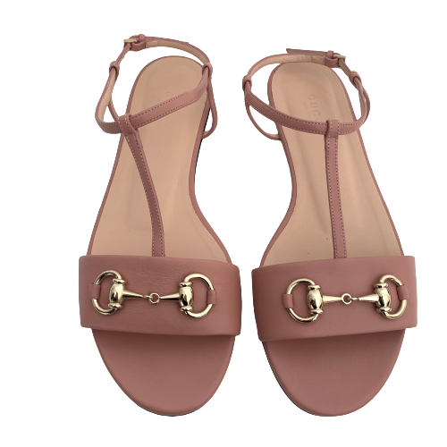 Gucci Pink Leather Horsebit Sandals | Gently Used |