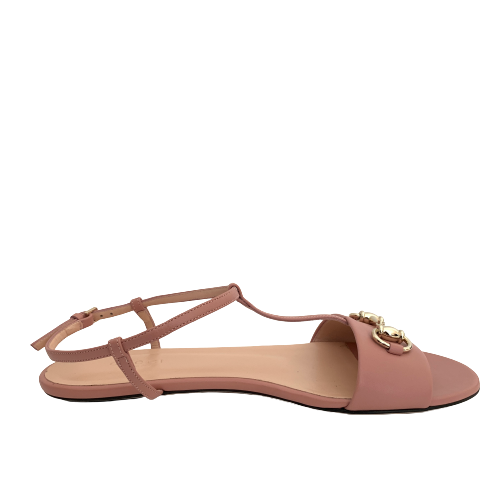 Gucci Pink Leather Horsebit Sandals | Gently Used |
