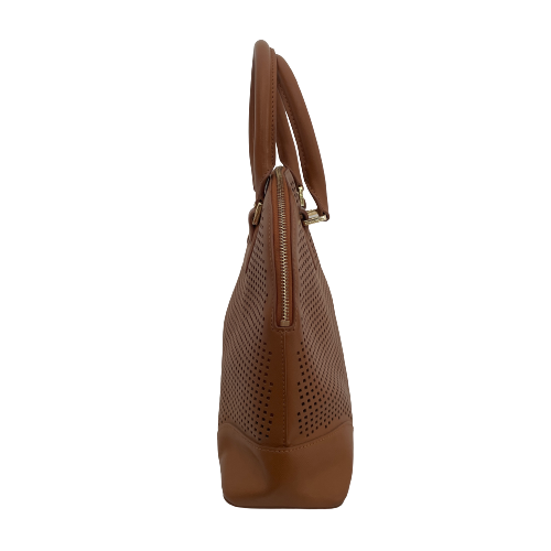 Tory Burch Tan Leather Perforated Dome Tote | Gently Used |