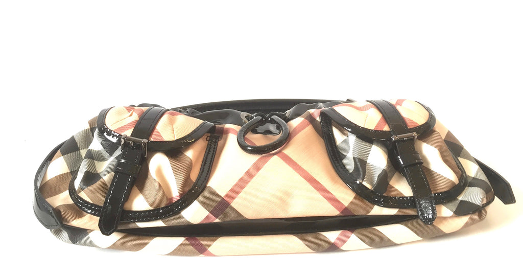 Burberry Classic Print with Patent Leather Trim Shoulder Bag | Like New | - Secret Stash