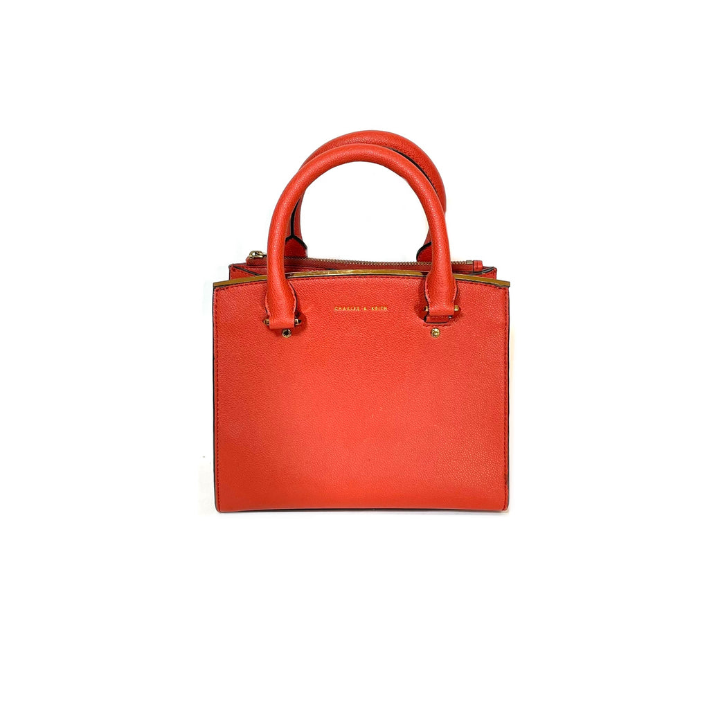 Charles & Keith Rust Small Satchel | Pre Loved |