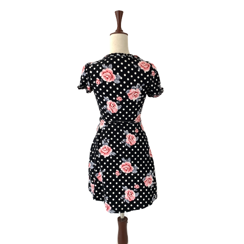 Forever 21 Black Floral Printed Wrap Dress | Brand New |