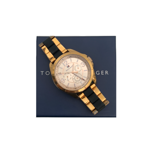 Tommy Hilfiger Gold & Black Chronograph Watch | Pre Loved |