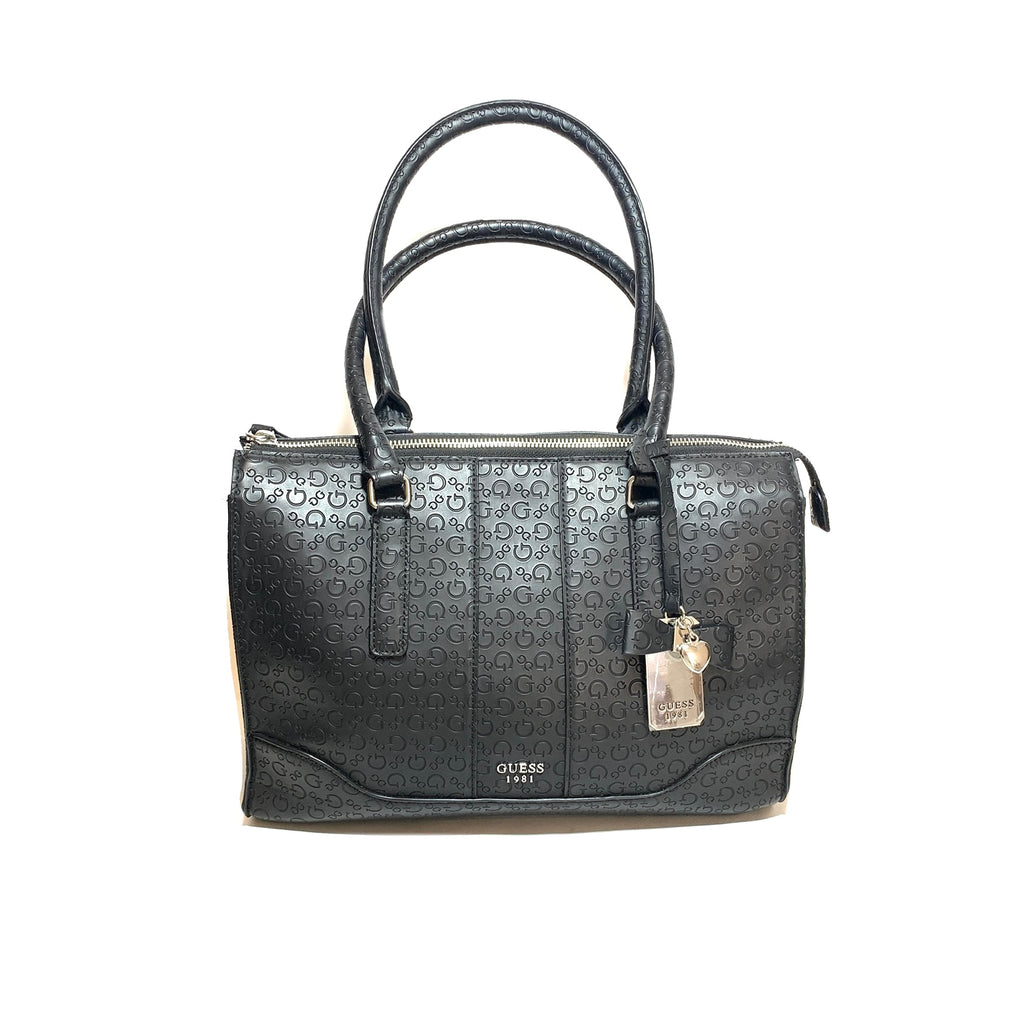 Guess Black Monogram Shoulder Bag | Like New |