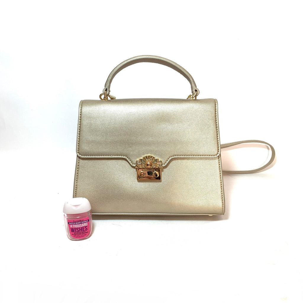 Charles and Keith Gold Rhinestone Satchel | Like New |