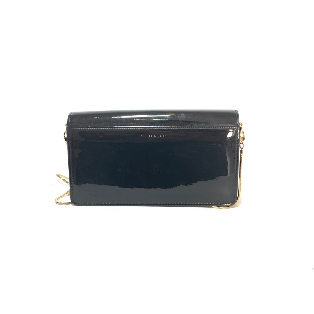 Charles and Keith Black and Gold Convertible Clutch | Pre Loved |