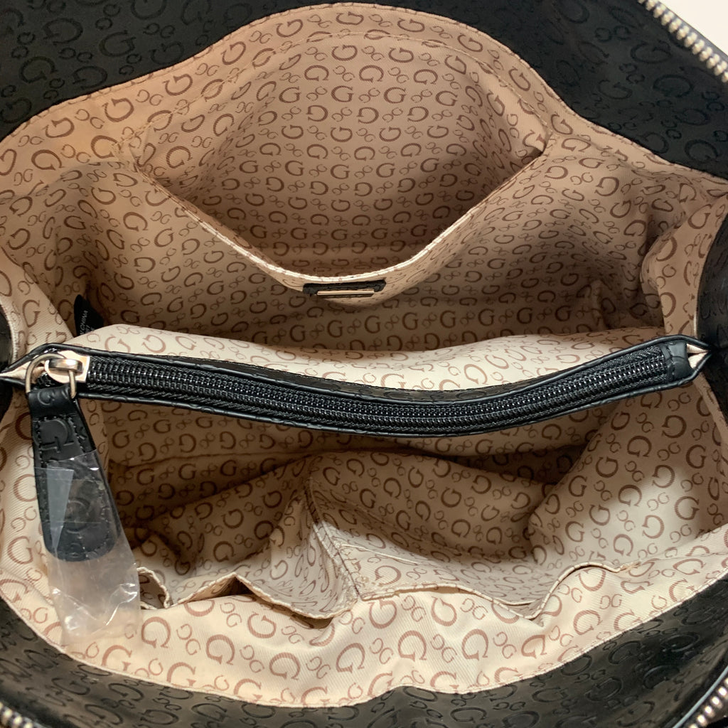 Guess Black Monogram Shoulder Bag | Like New |