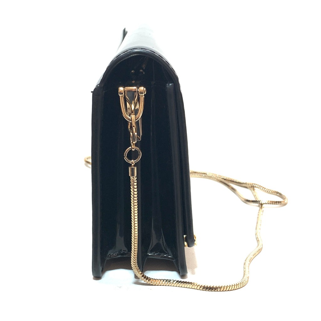 Charles and Keith Black and Gold Convertible Clutch | Pre Loved |