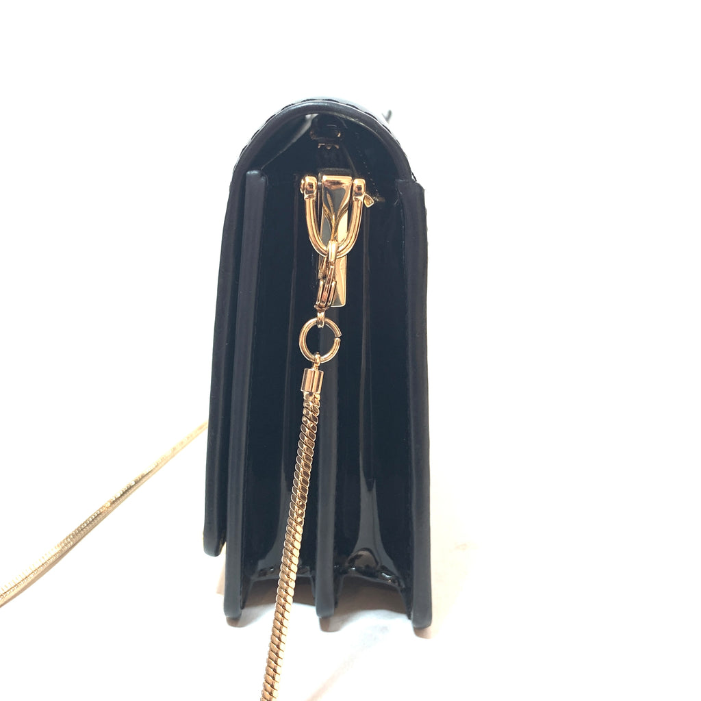 Charles and Keith Black and Gold Convertible Clutch | Pre Loved |