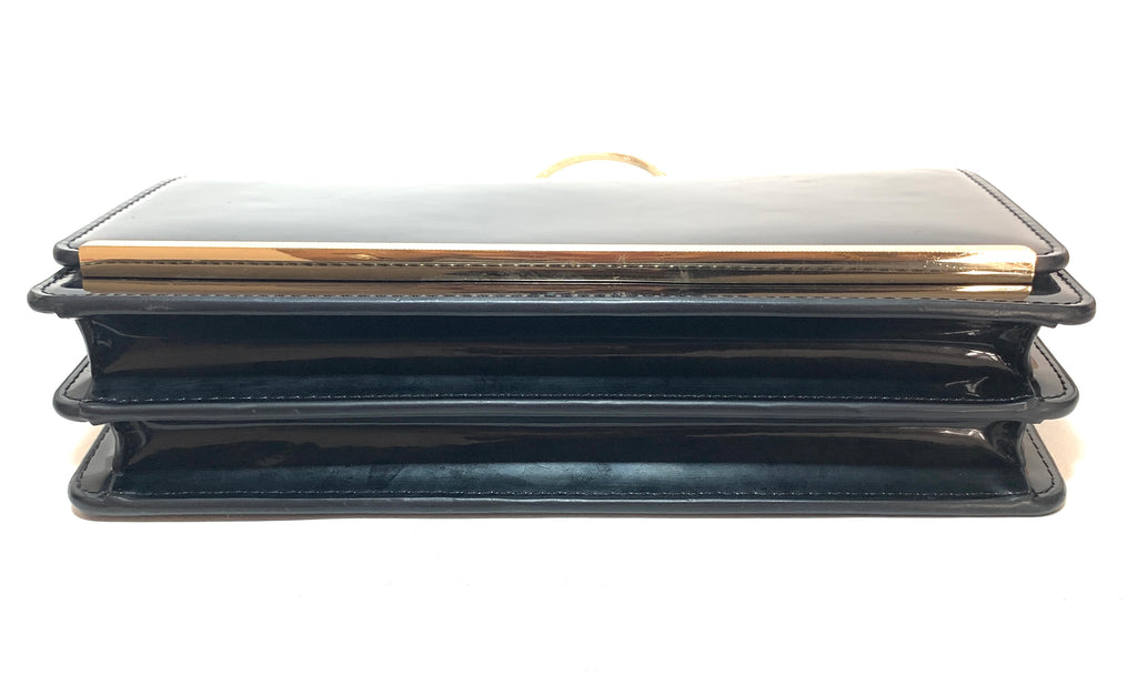Charles and Keith Black and Gold Convertible Clutch | Pre Loved |