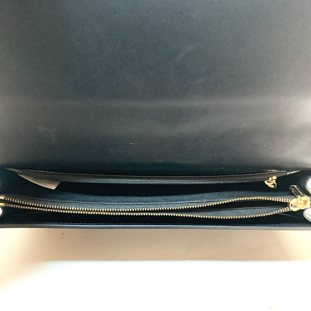 Charles and Keith Black and Gold Convertible Clutch | Pre Loved |